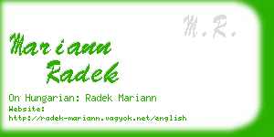 mariann radek business card